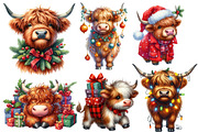 Christmas Highland cow clipart, an Illustration by Designworld (Thumbnail 5 of 6)