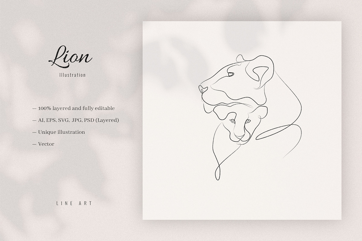 Lion. Line Art Illustration, an Animal Illustration by le-genda