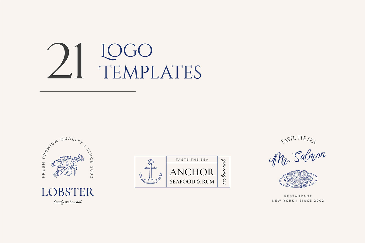 Seafood logo elements and templates, a Graphic by Vasylyka (Photo 2 of 15)