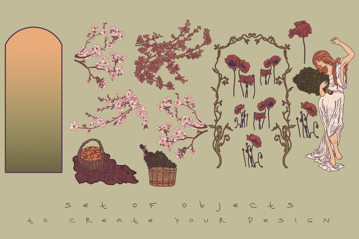 SPA floral set, a Pattern Graphic by Carpet Tapete Pretzel (Photo 5 of 9)