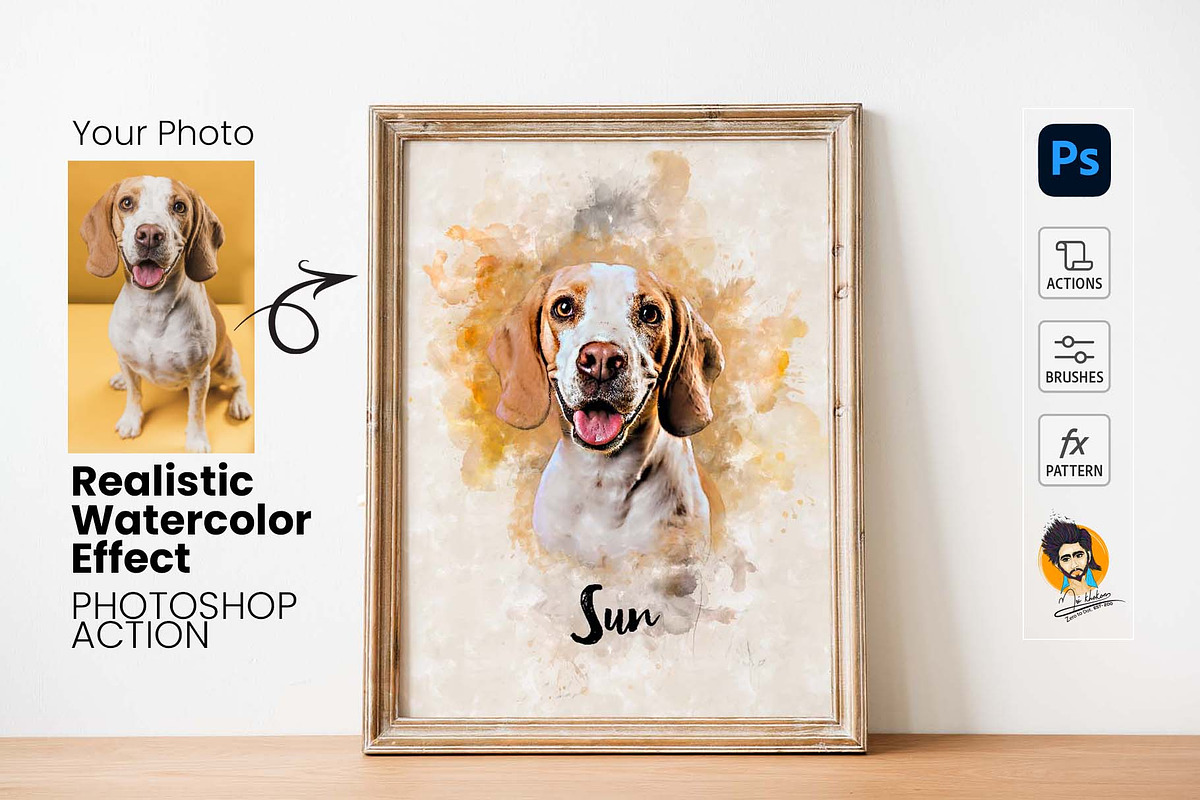 Realistic Watercolor Effect Action, an Action Add-On by MRI STUDIO (Photo 1 of 17)