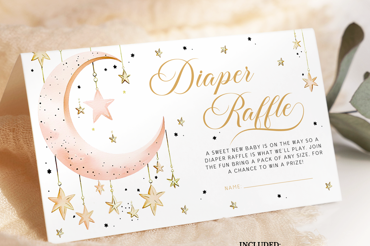 Pink Over the Moon Baby Invite, an Invitation Template by Digital_Mind (Photo 4 of 8)
