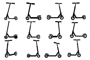 Electric scooter silhouette, a Transportation Illustration by abu67222
