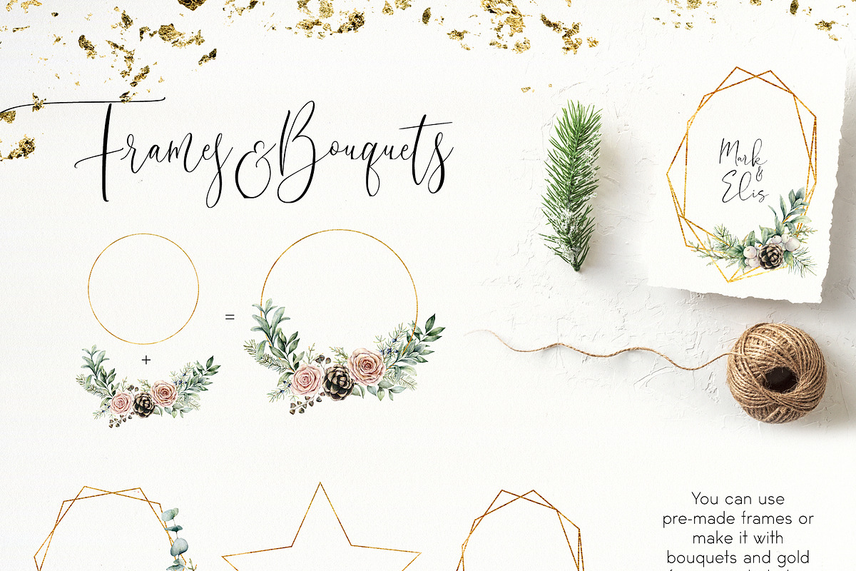 Vintage Christmas Watercolor clipart, a Seasonal Illustration by Yuliya Derbisheva (Photo 6 of 14)