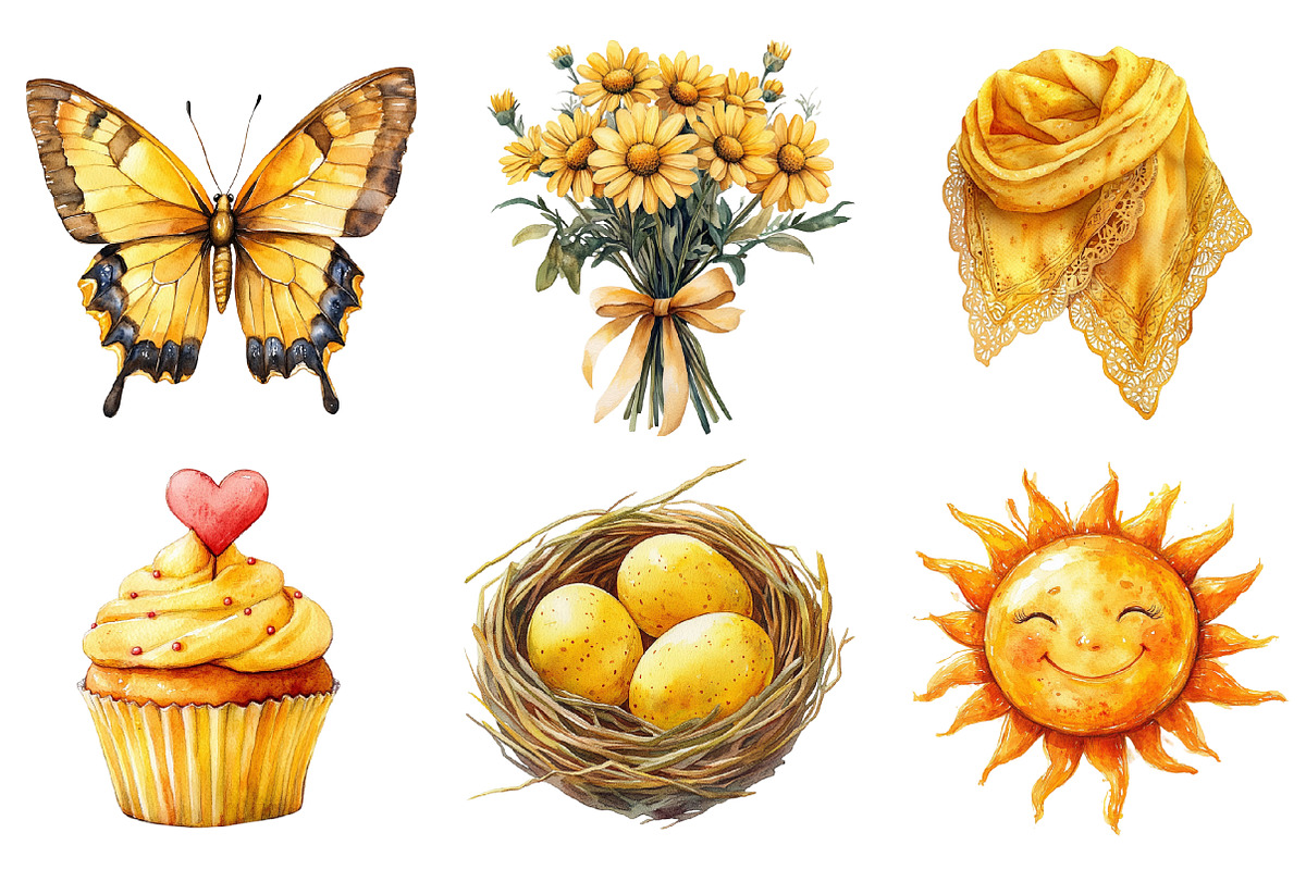 Sunny Yellow Mother's Day Clipart, an Illustration by SinaCreation (Photo 3 of 5)