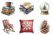 Watercolor Cozy Winter Christmas Cli, an Illustration by DreamPrint404 (Thumbnail 2 of 6)