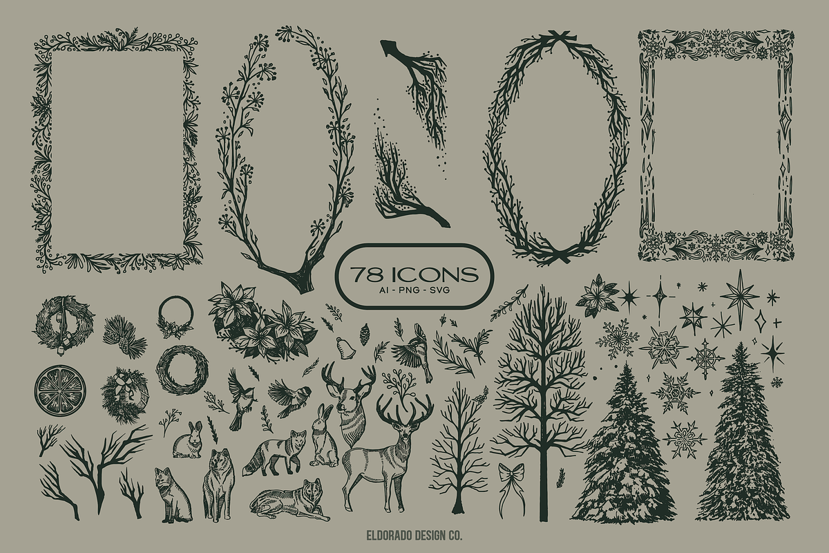 Winter Illustration Pack - Vintage, an Animal Illustration by Eldorado Design Co. (Photo 2 of 7)