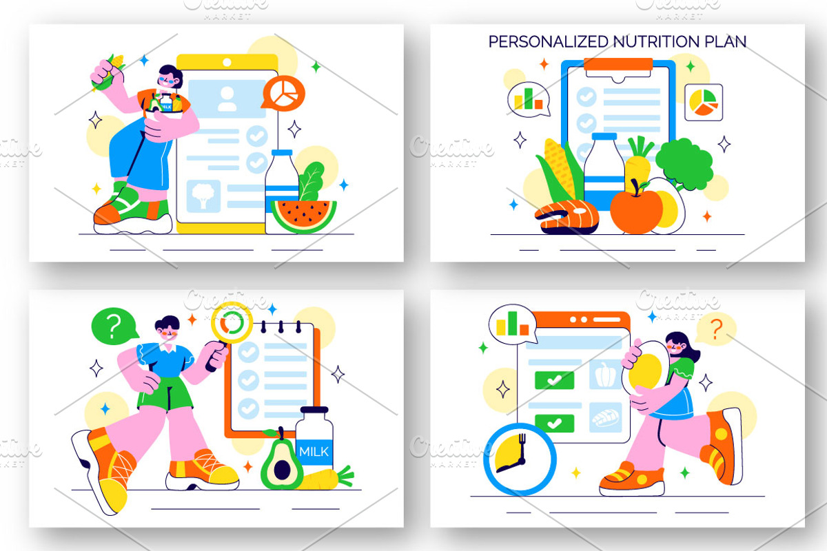 10 Personalized Nutrition Plan, a Food Illustration by denayunebgt (Photo 3 of 4)