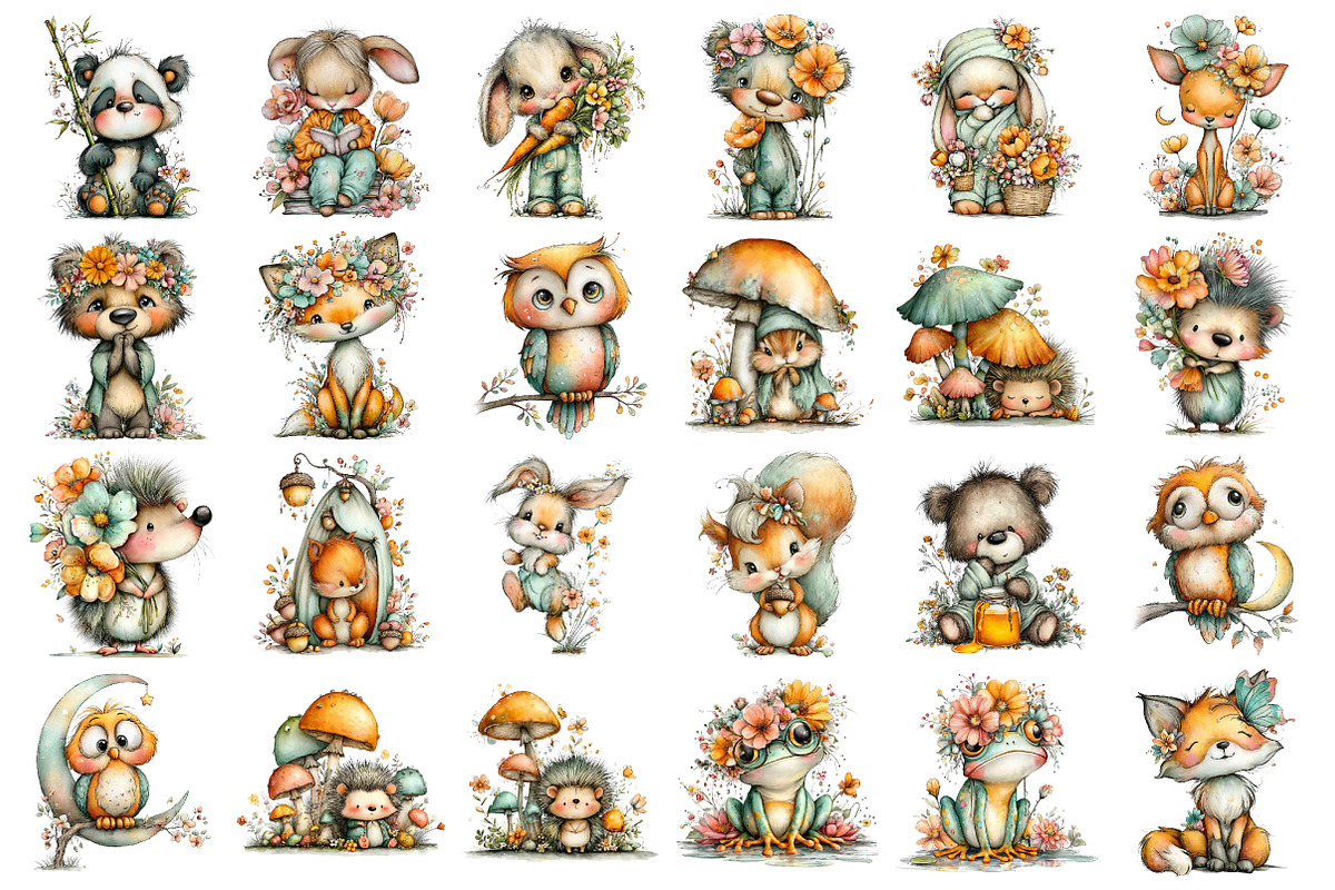 Whimsical Animals Clipart, a Seasonal Illustration by Daily.Designs (Photo 2 of 4)