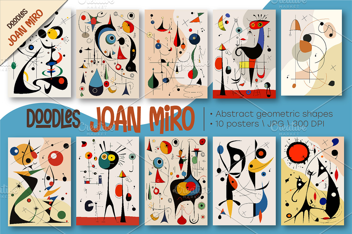 Posters in the style of Joan Miro 01, a Decorative Illustration by KENO Mascots (Photo 1 of 6)