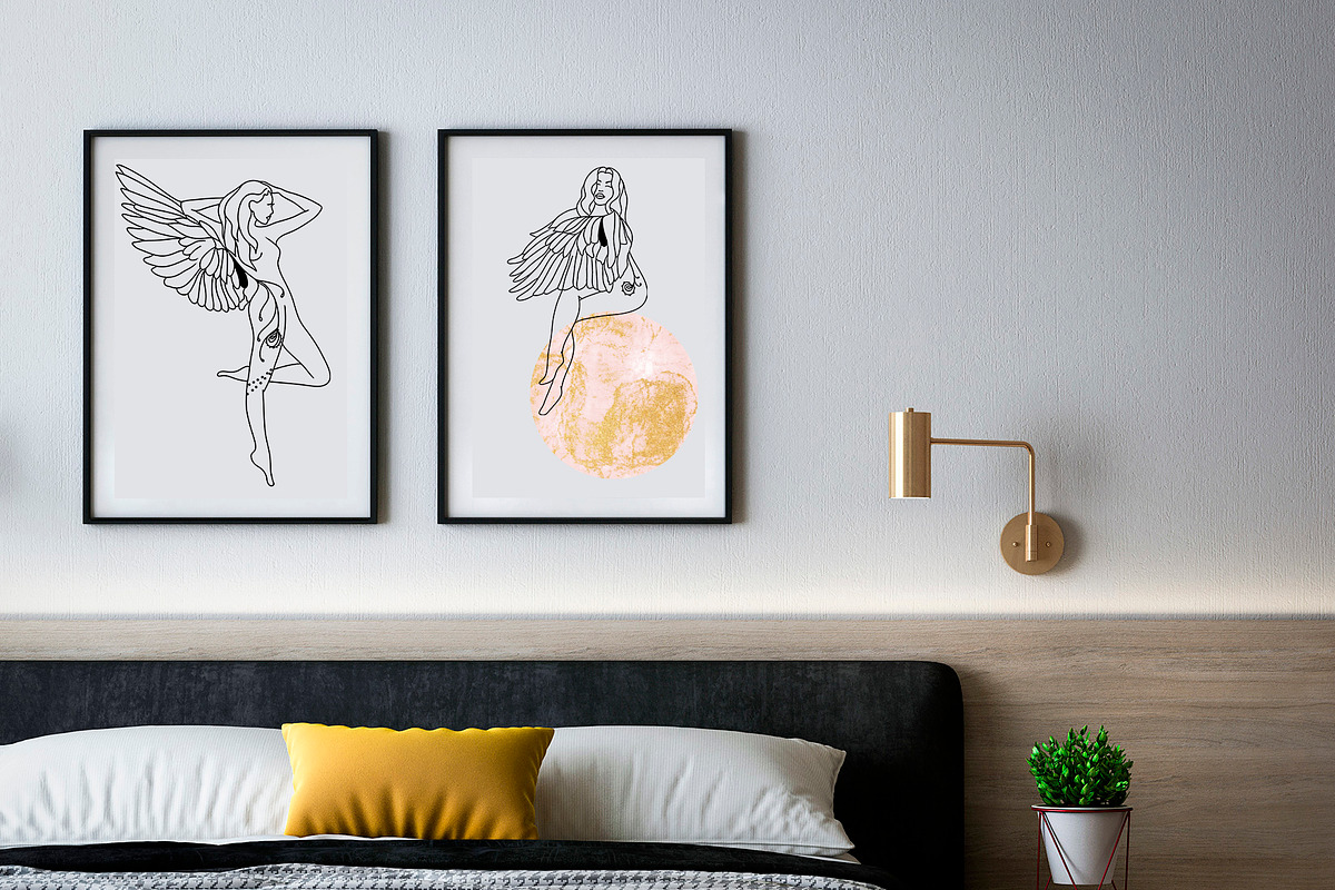 CELESTIAL ANGELS.LINE ART COLLECTION, an Animal Illustration by ArtOLB (Photo 9 of 12)