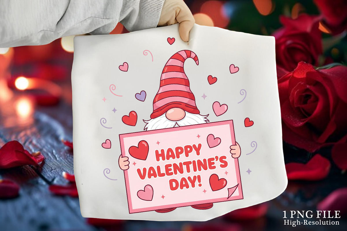 Gnome Valentine Png, Valentine's Day, an Illustration by Canvas Craft (Photo 1 of 7)