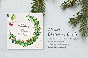 8 Wreath Christmas Cards Canva