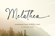 Melathea - Handwritten Script Fonts, a Handwritten Font by Bluestype Studio (Thumbnail 1 of 9)