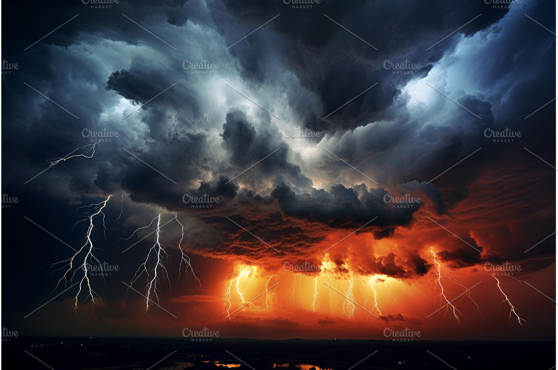 Stormy Rain clouds lightening, a Nature Photo by Ylivdesign