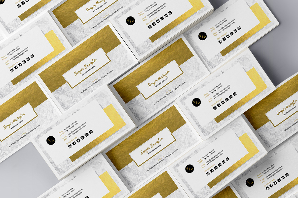 Gold marble business card, a Business Card Template by GraphicsEgg (Photo 4 of 4)