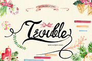 Trouble Script, a Script Font by JasmeenPetit (Thumbnail 1 of 6)
