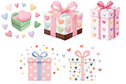 Watercolor Valentine Gift Clipart, an Illustration by Craft Nest (Thumbnail 5 of 10)