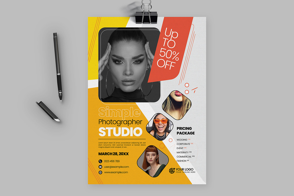 Photography Studio Flyer, a Flyer Template by ContestDesign (Photo 1 of 4)