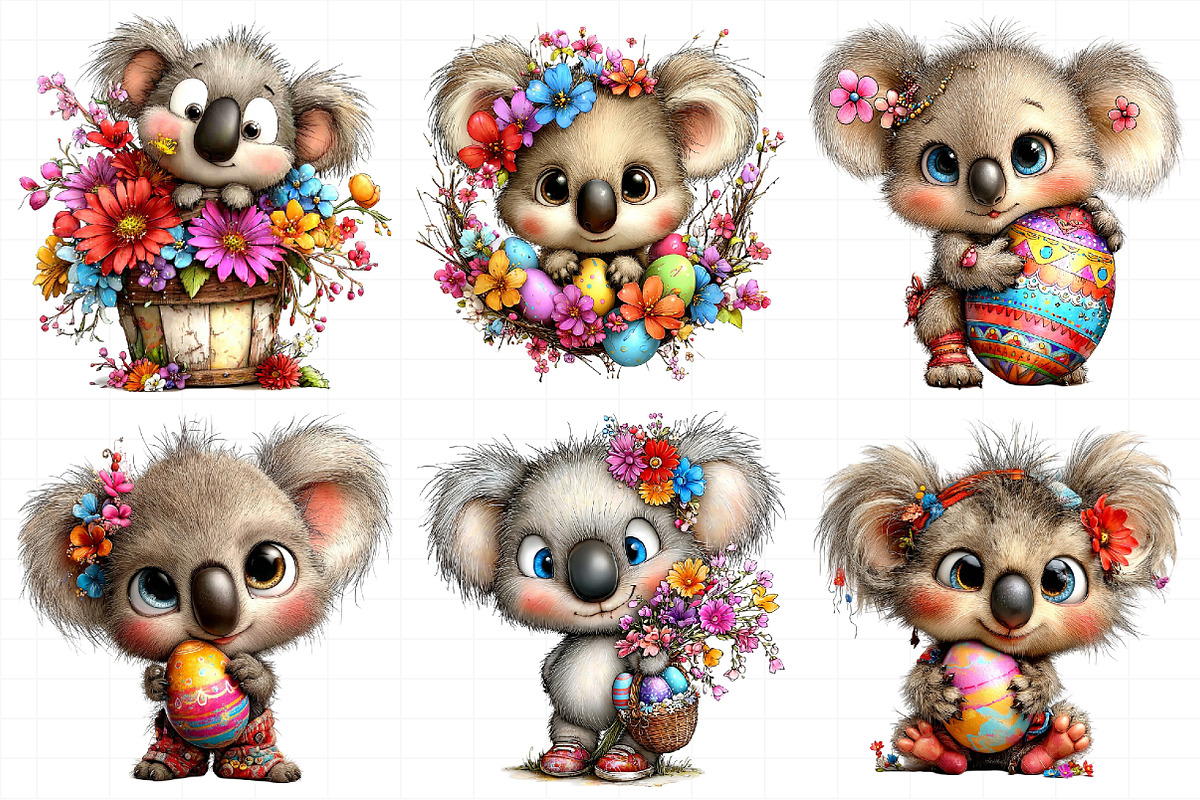 Whimsical Easter Koala Clipart, an Illustration by Daily.Designs (Photo 4 of 7)