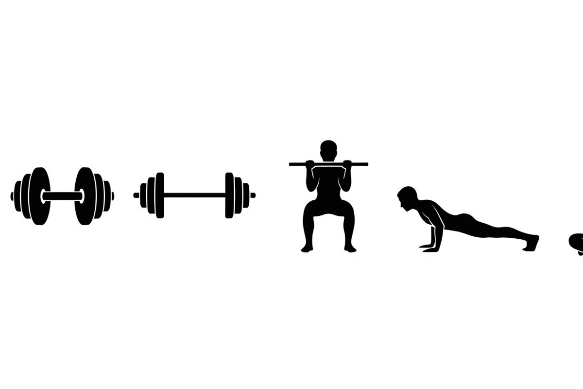 Fitness Workout Silhouette Icon Set, an Illustration by musafir_fashion (Photo 18 of 51)
