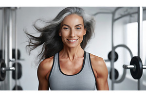 A fit and confident older woman with, a Beauty & Fashion Photo by Igor Tichonow
