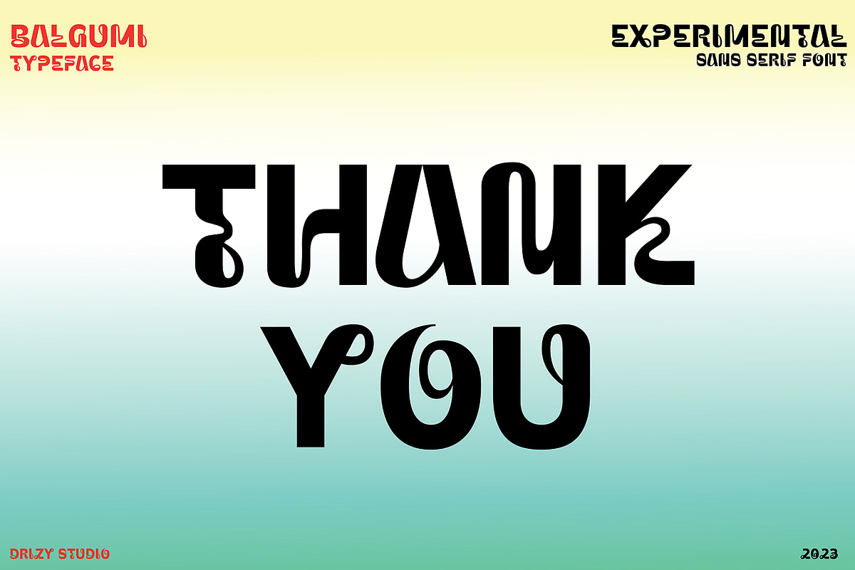 Balgumi - Experimental Font, a Sans Serif Font by Drizy (Photo 7 of 9)