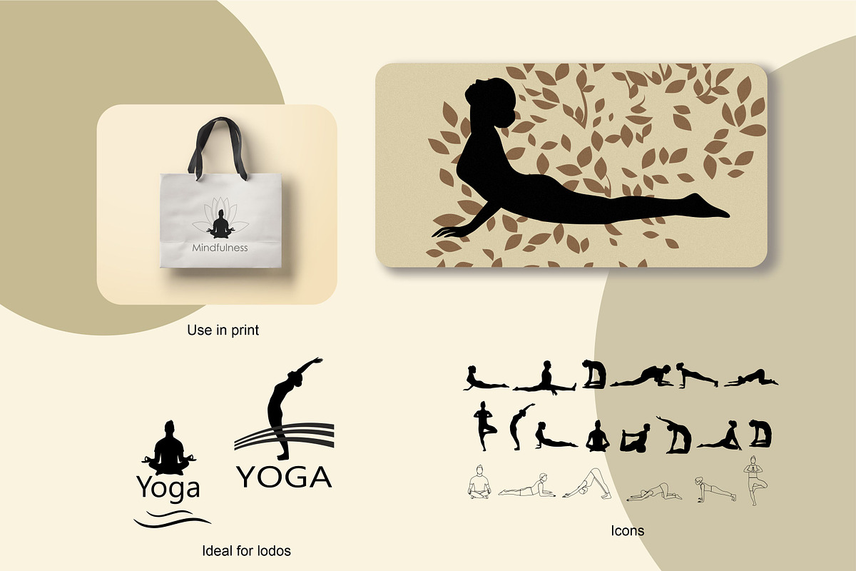 Minimalist Yoga Poses Silhouettes, a Graphic by Svetlana Voloshina (Photo 3 of 3)