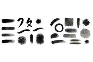 Collection of black brush strokes, an Illustration by ZinetroN