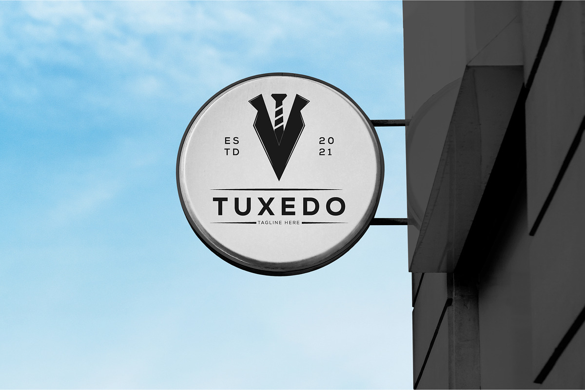 tuxedo suit and vintage tie logo, a Graphic by Rizkaarishandy_shop (Photo 1 of 2)