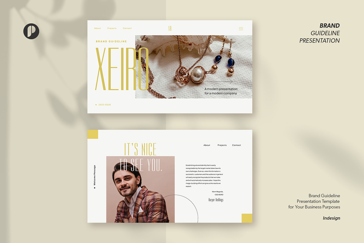 Xeiro - Brand Guideline InDesign, a Presentation Template by peterdraw (Photo 1 of 10)