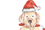 Christmas dogs watercolor clipart, a Background Graphic by GoodFairyClipArt (Thumbnail 3 of 3)