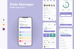 Data Manager Mobile App UI Kit, an UI Kit Template by uicube
