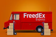 Mock-up Post Office Truck, a Product Mockup by rogeriomarcos (Thumbnail 6 of 8)