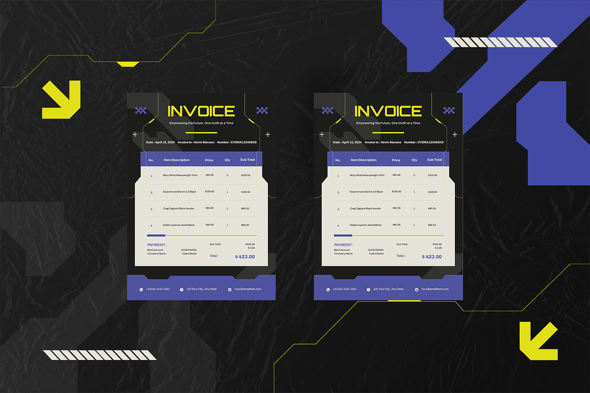 Cyber Transaction - Invoice Template, a Print Template by StreaksideStd (Photo 3 of 3)