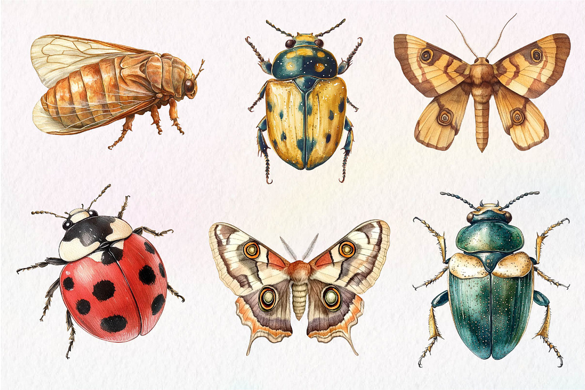Vintage Insect Sublimation Clipart, an Illustration by Dream Creation (Photo 6 of 7)