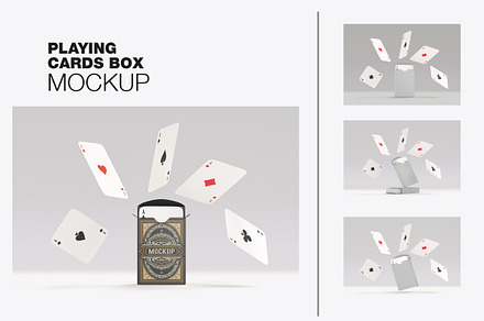 Set Boxes with Playing Cards Mockup, a Product Mockup by OneVectorStock