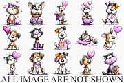 Watercolor Valentine Cat and Dog PNG, an Illustration by Canvas Craft (Thumbnail 3 of 6)