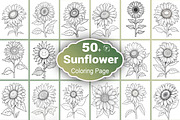 Sunflower Coloring Page, a Graphic by Forhadx5 (Thumbnail 1 of 7)