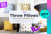 Throw Pillows 9x Mock-ups Set, a Print Template by Mocca Mockups Store (Thumbnail 1 of 7)