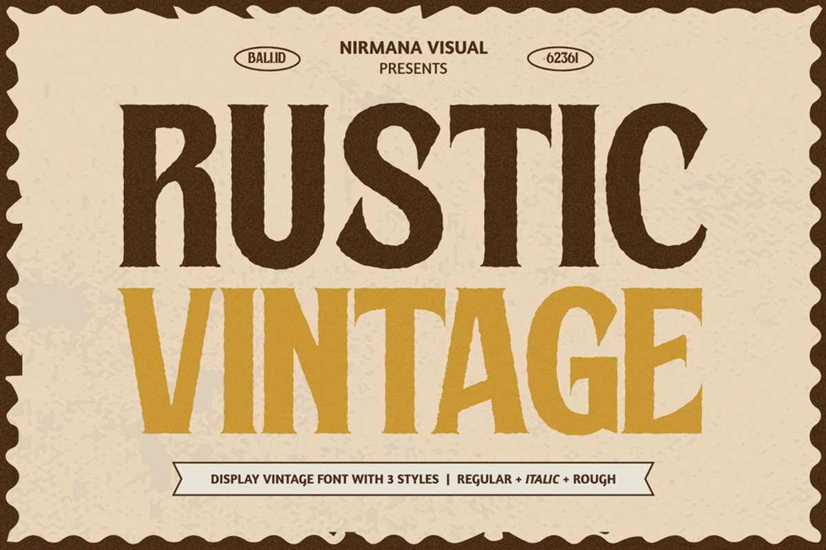 Rustic Vintage - Branding Logo Font, a Serif Font by Nirmana Visual (Photo 1 of 15)