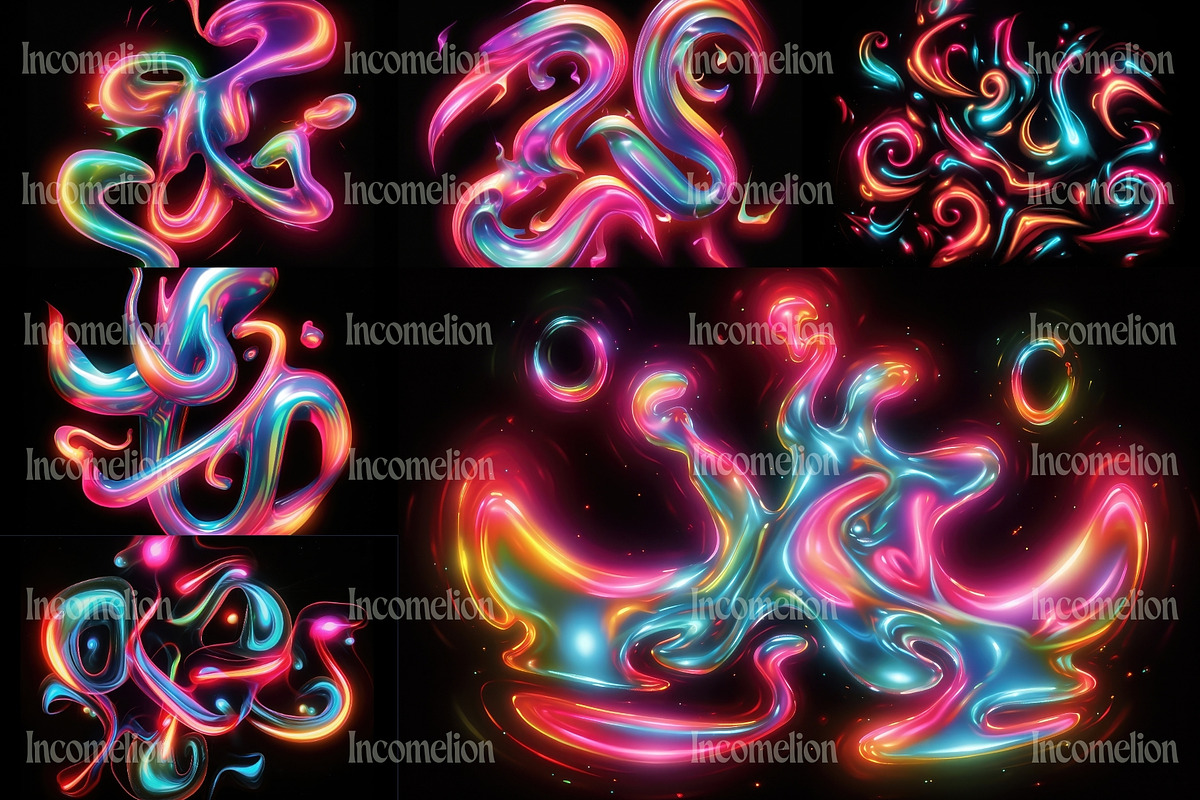 12 Liquid Glowwave Wallpapers, a Wallpaper Graphic by Incomelion (Photo 5 of 6)