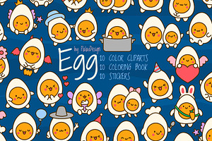 Cute Kawaii Eggs, a Food Illustration by Palau