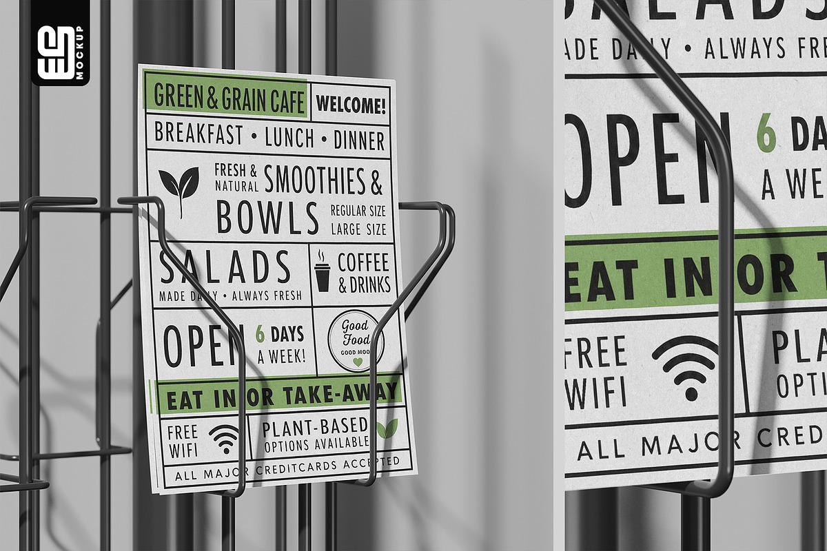 Wire Display with Flyer Mockup, an Advertising Mockup by SD Mockup (Photo 2 of 3)