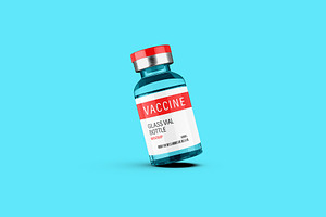 Vaccine Glass Vial Bottle Mockup