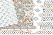 Blue and Brown Aztec Digital Paper, a Pattern Graphic by Avenie Digital (Thumbnail 3 of 4)