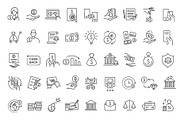 Finance Line Icons Set, an Outline Icon by Tettygreen (Thumbnail 2 of 3)