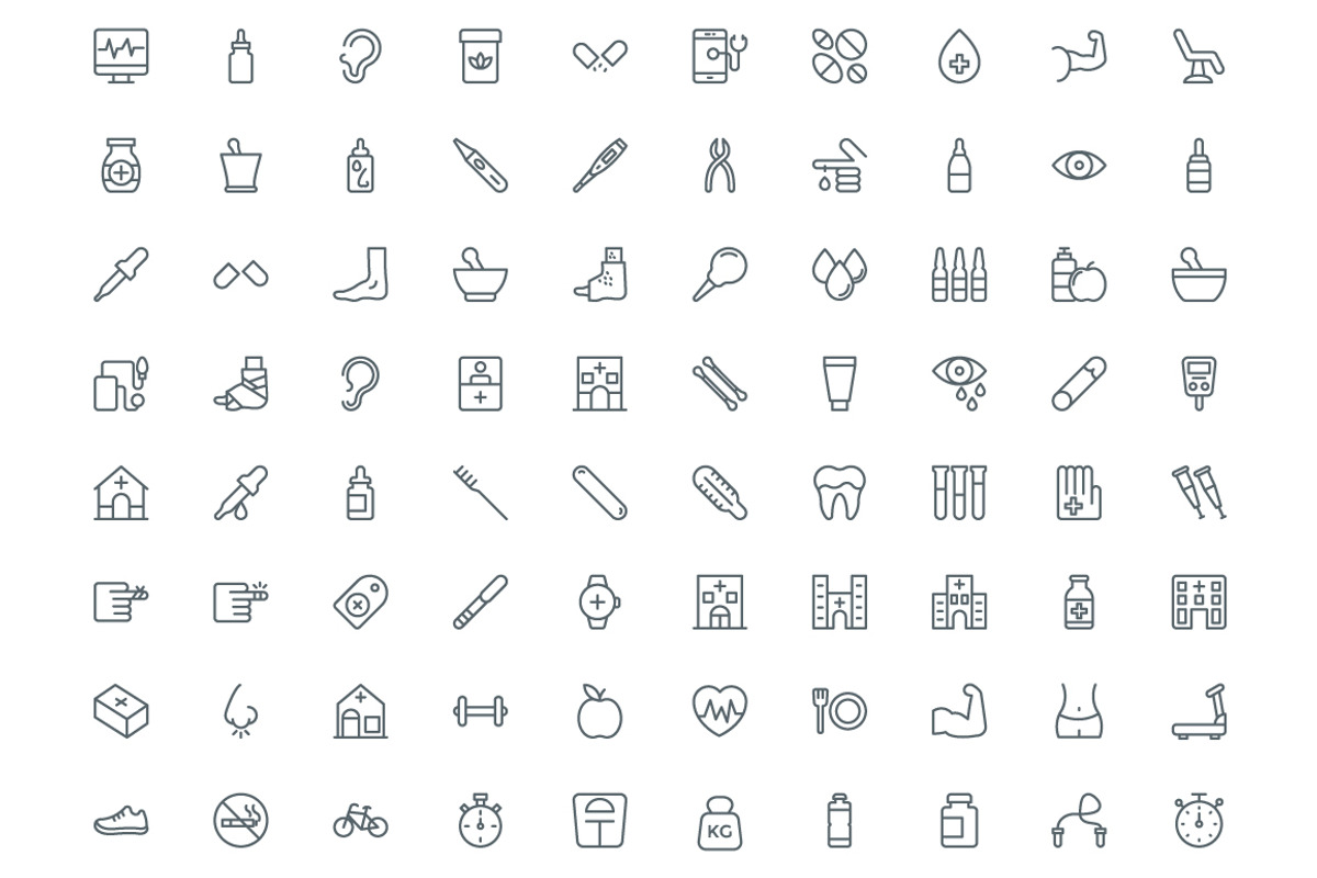 487 Health and Medical Line Icons, an Outline Icon by Vectors Market (Photo 5 of 7)