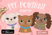 Pets Character Procreate Brushes, a Brush Add-On by Brushed Rose (Thumbnail 1 of 4)