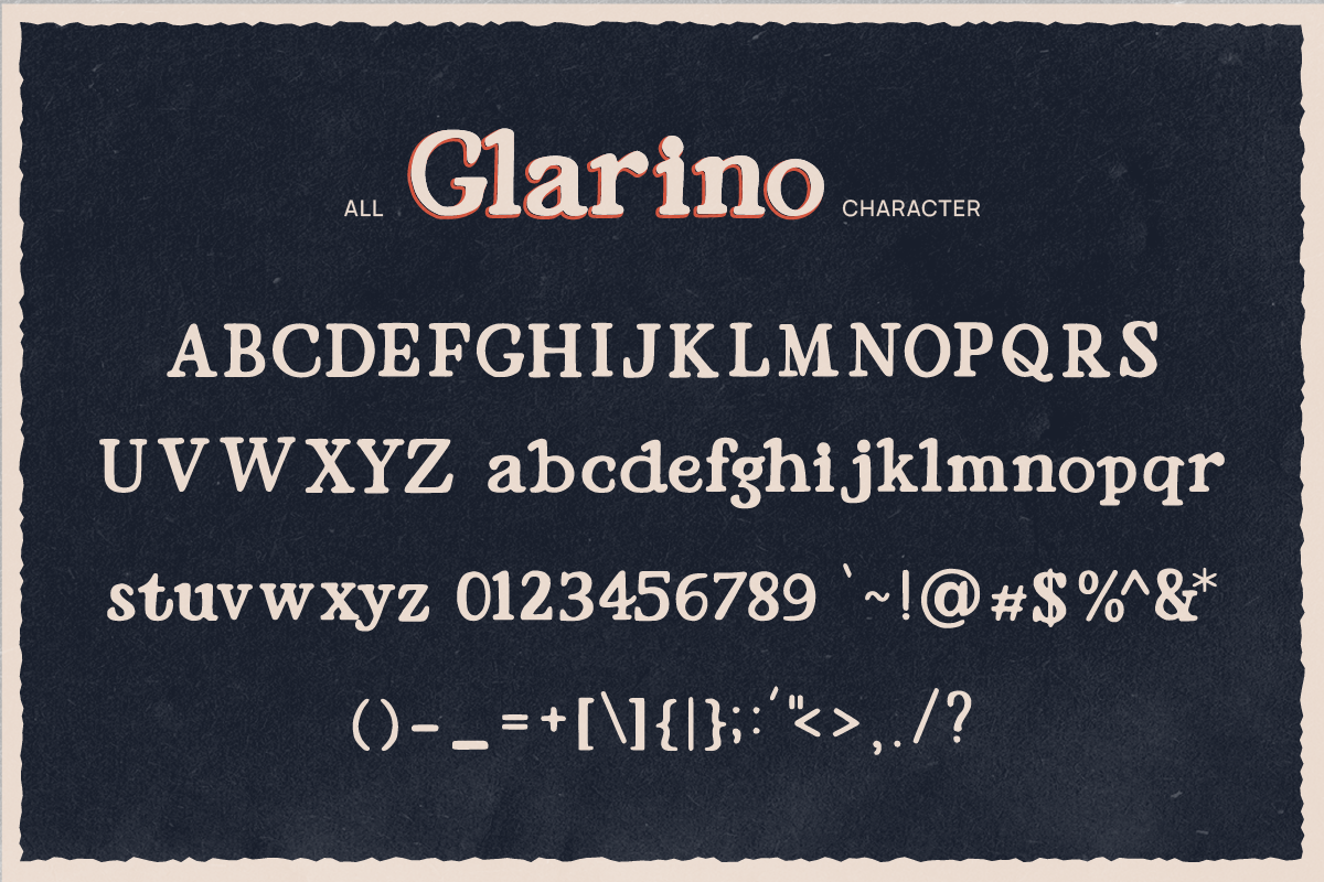 Glarino - Vintage Serif Font, a Serif Font by Pandeka Studio (Photo 9 of 9)